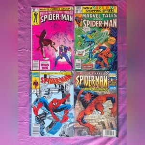 Lot Of 4 Spider-Man Comics By Marvel, Vintage, 1980-1999